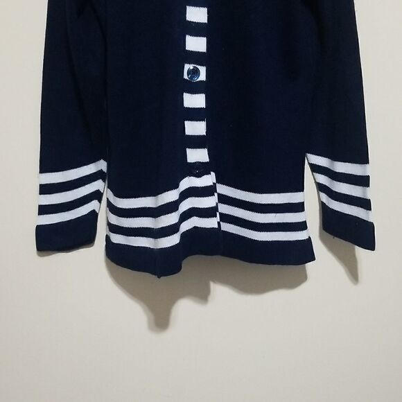 Blue Sweater Stripe Sweater Sz Large - Picture 4 of 7